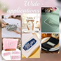 Vista 6 de AHANDMAKER 20 tarjetas de lugar de acrílico transparente, placa rectangular de acrílico para tarjetas de nombre, tarjetas de asiento en blanco