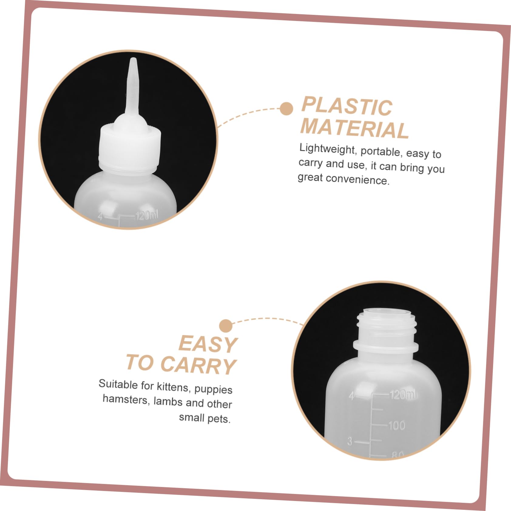 SUPVOX Pet Bottle Set 120ml Dog Cat Feeding Bottle Kitten for Puppy Kitten Reusable