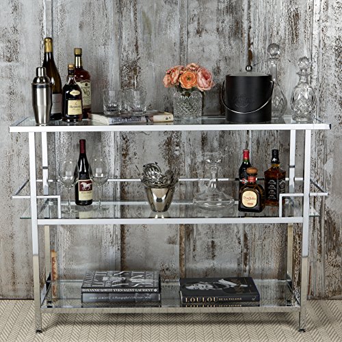 Studio Designs Home Portico Bar In Chrome With Clear Glass, 52", #TOP2