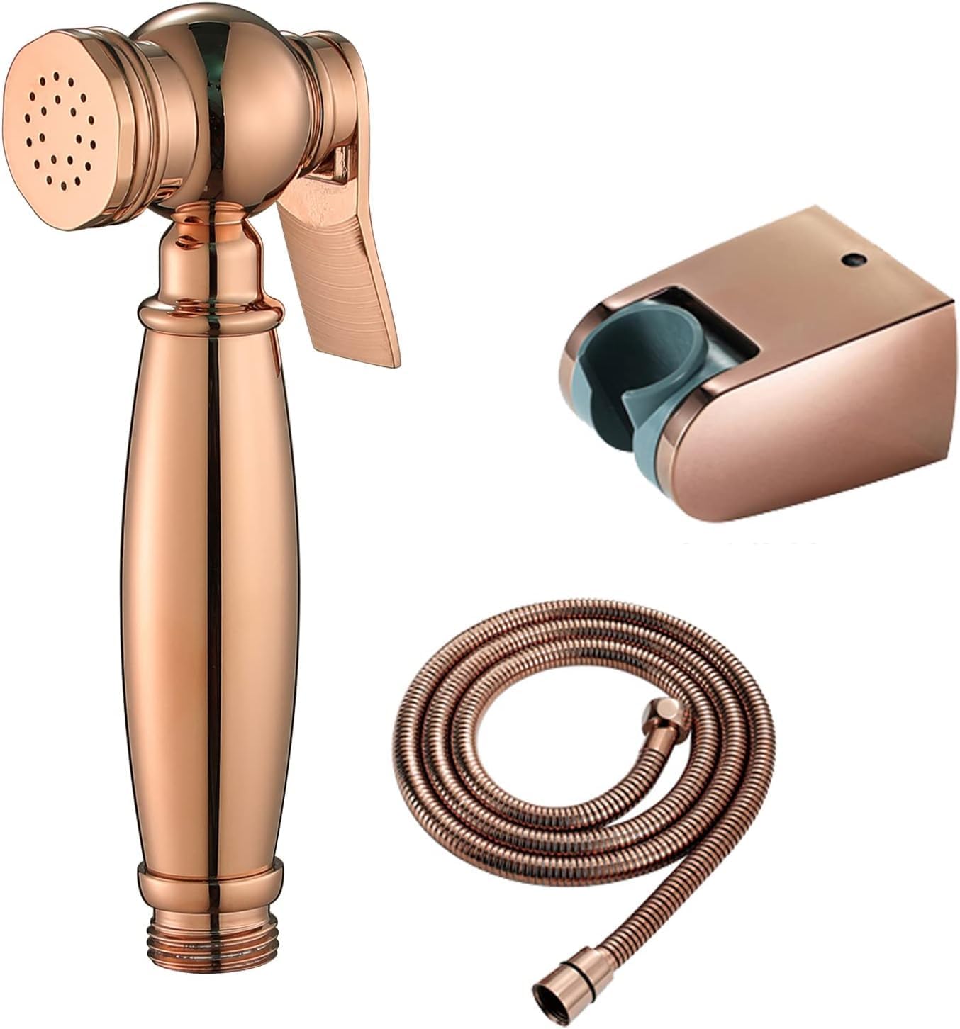 Toilet Shower Kit Brass Handheld Bidet Sprayer Hand Shower Bidet for Toilet Cleaning, Pet Bathing, Personal Hygiene,Titanium Gold,Rose Gold