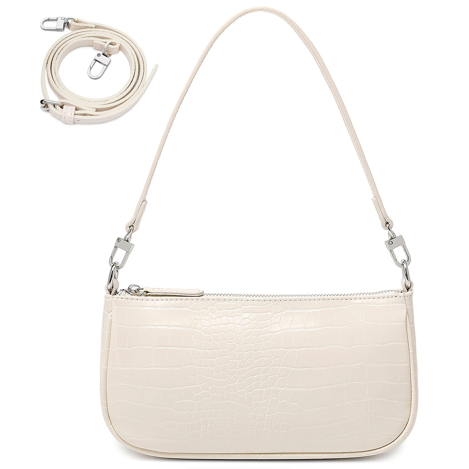 lapsting Shoulder Bag for Women 90s Trendy Purse Small Clutch Y2K Fashion Mini Handbag with Crossbody Strap A - Large Beige