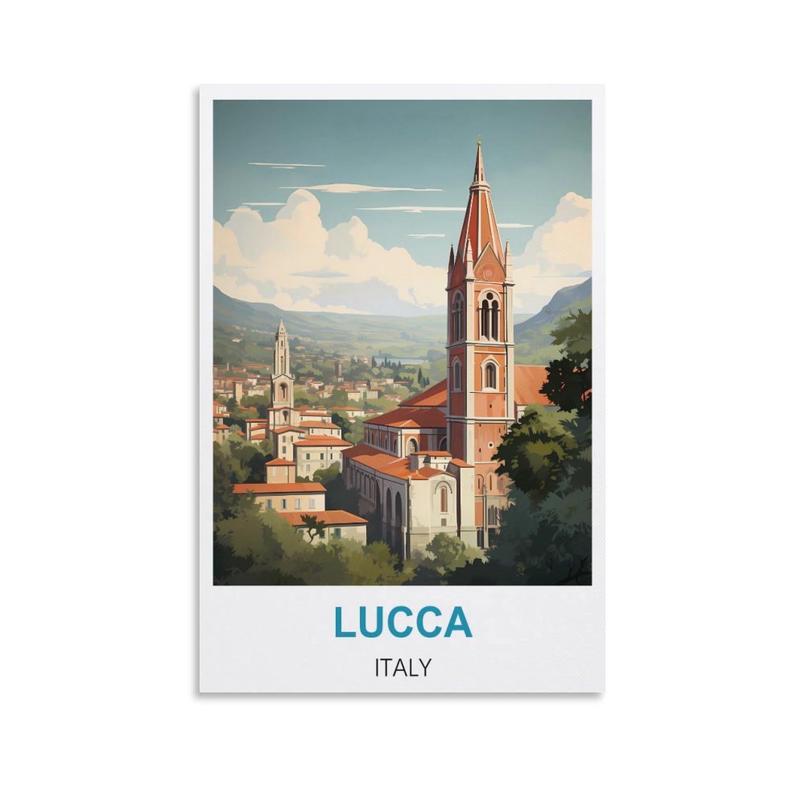 Vintage Metal Tin Signs Lucca Italys Wall Art Vintage Decor for Man Cave Garages Home Bedroom Retro Decor 30x40cm