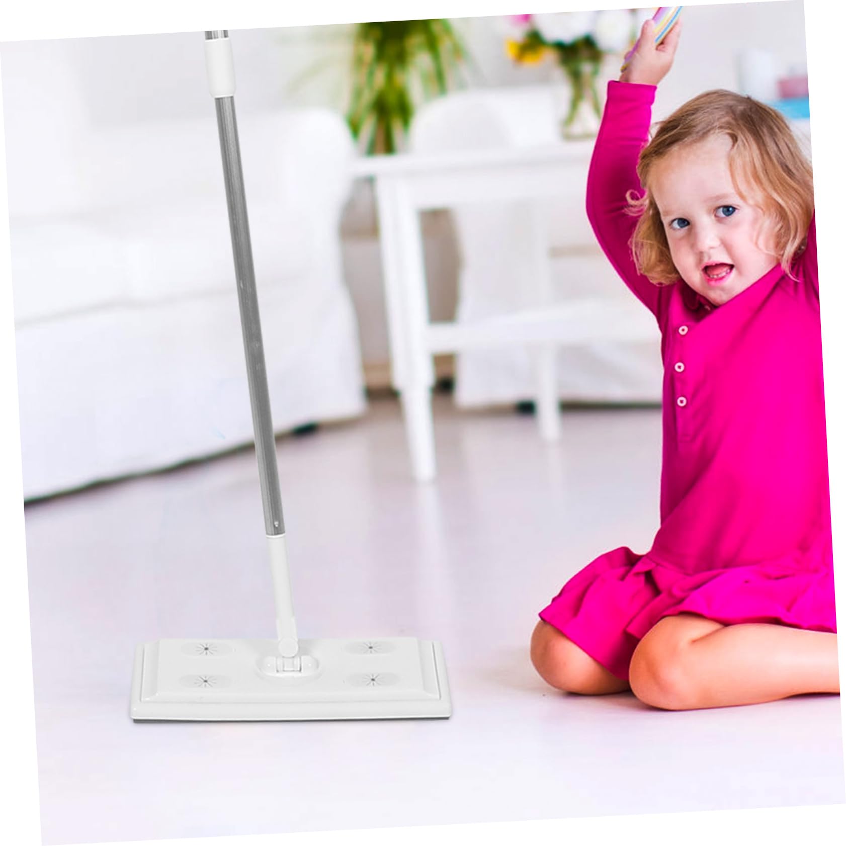 Yardwe Mopa Estática Extensible Mango Telescópico de 3 Secciones para Limpiar Suelos de Madera y Baldosas, Microfibra y Aleación de Aluminio, Adecuado para Uso Doméstico