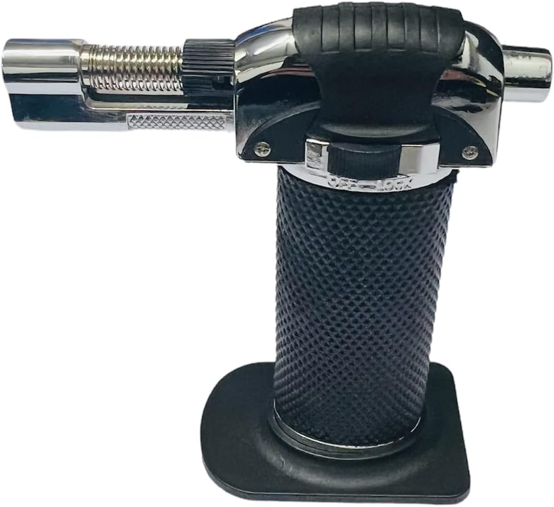 Micro Blow Torch, Refillable Butane Gas Blow Torch, Jet Lighter, Chefs Burner, with Safety Lock and Adjustable Flame, Lighter for Cooking & Baking, BBQ, Hookah, Welding, Soldering & Brazing