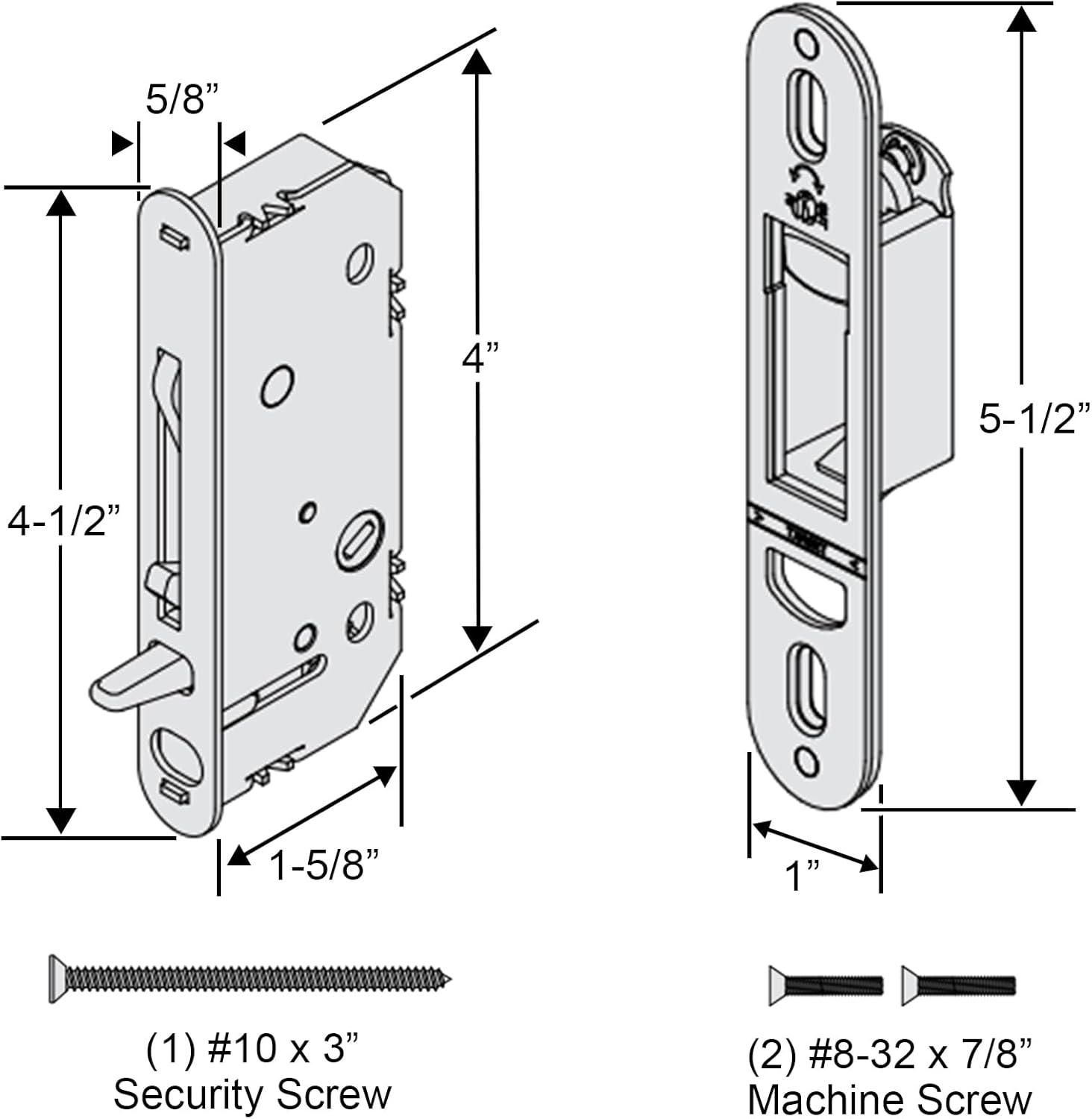 2-Panel Sliding Patio Door Lock and Receiver Kit Replacement for Andersen Gliding Glass Door Reachout Locks from 1986 to Present