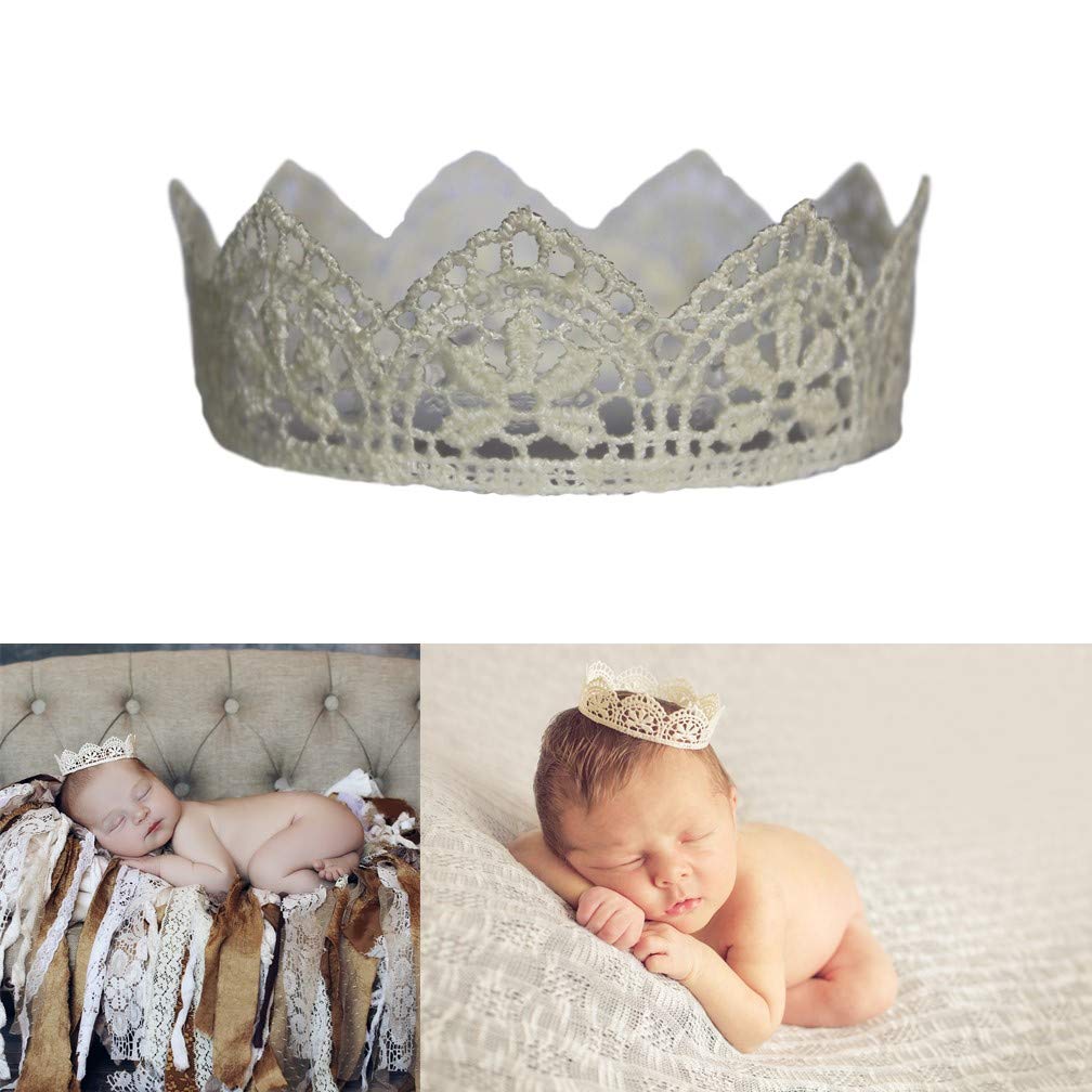 Mini Lace Crown, Newborn Photography Prop (Ivory)