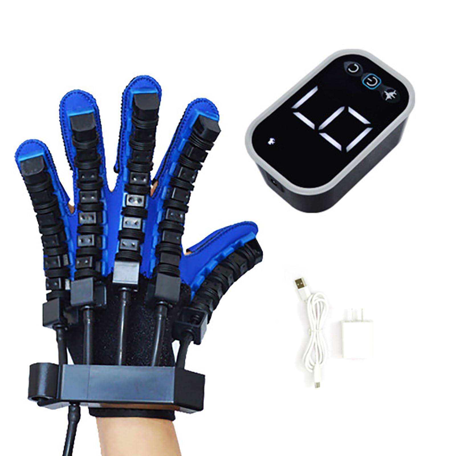 HZFAIGLL Upgraded Rehabilitation Robot Gloves, Hemiplegia Hand Stroke Recovery Equipment, with Strength Adjustment, Paralysis & Arthritis Patients