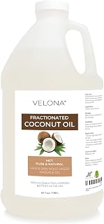 Velona Fractionated MCT Coconut Oil 64 oz - 100% Pure Liquid Carrier Oil for Skin, Hair, Massage & Aromatherapy