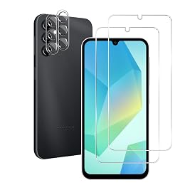 BIGFACE Galaxy A16 Tempered Glass Screen Protector + Camera Lens Protector [2 + 2 Pack][Case Friendly][Anti-Scratch][Ultrasonic Fingerprint Unlock] HD Protective Film for Samsung Galaxy A16