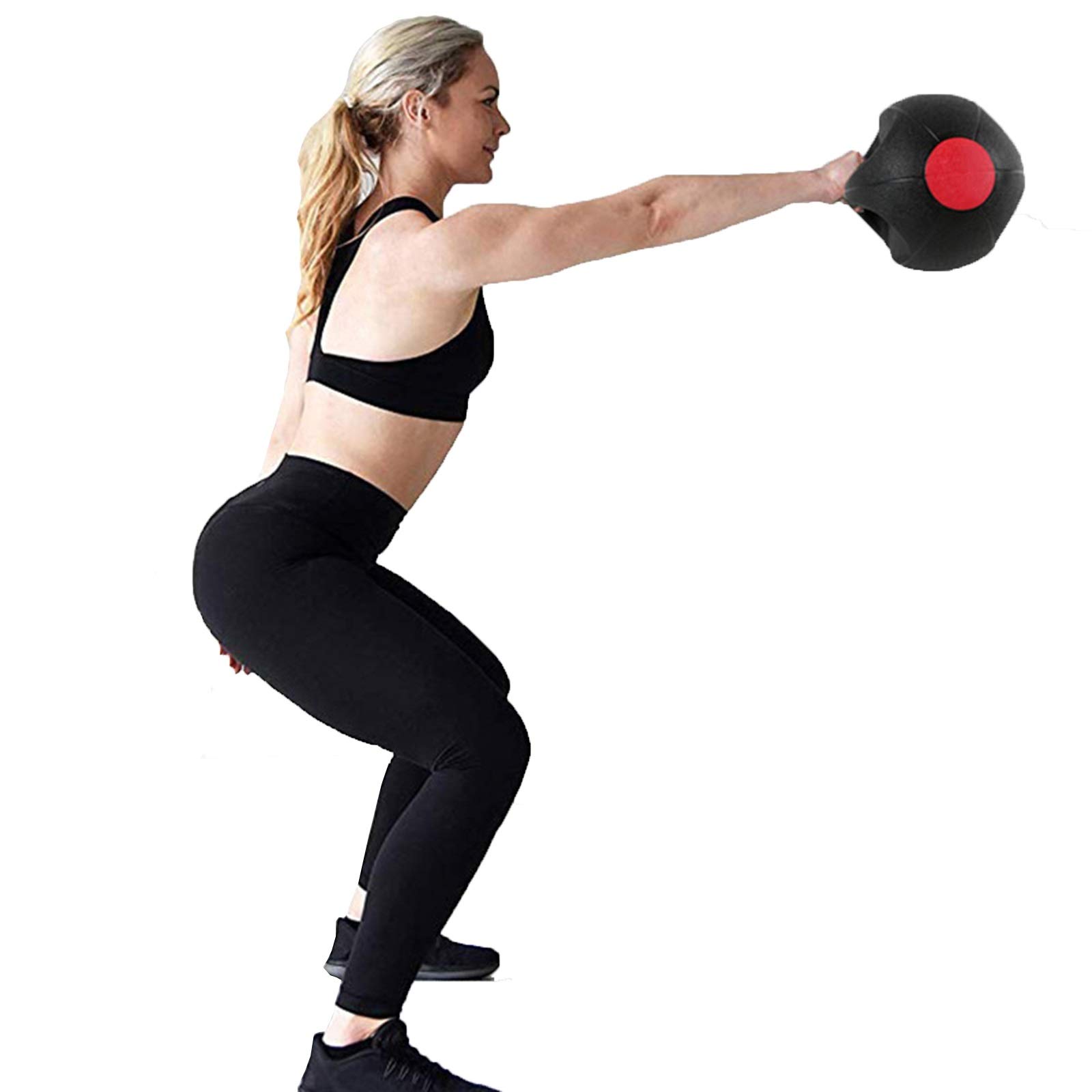 Pelota Medicinal Bola De Medicina De Goma De Doble Asa, Entrenamiento De Balance Aerobic Ball De La Aptitud, 3kg / 4kg / 5kg / 6kg / 7kg / 8kg / 9kg / 10kg (Size : 3kg/6.6lb)