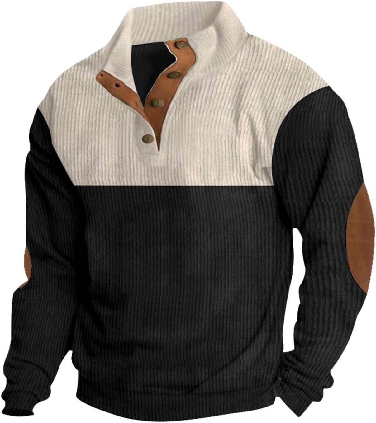 Men’s Quarter Button Quilted Sweatshirt Classic...