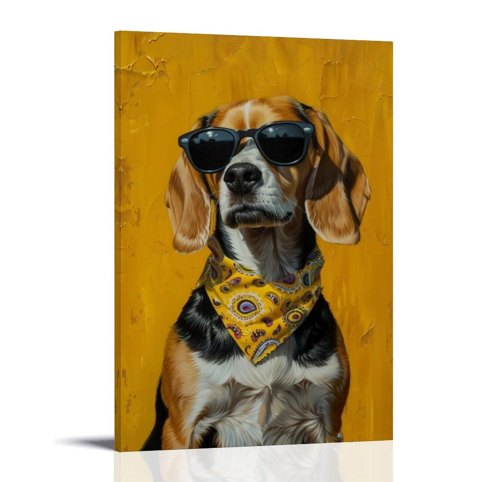HUERYRYHY Sunglasses Dalmatian 04 Poster Wall Art Canvas Vintage Aesthetic Painting Decor for Rooms 24x36inch Frame-style
