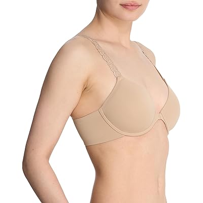 Natori Pure Luxe Convertible Front Close Contour Underwire cafe
