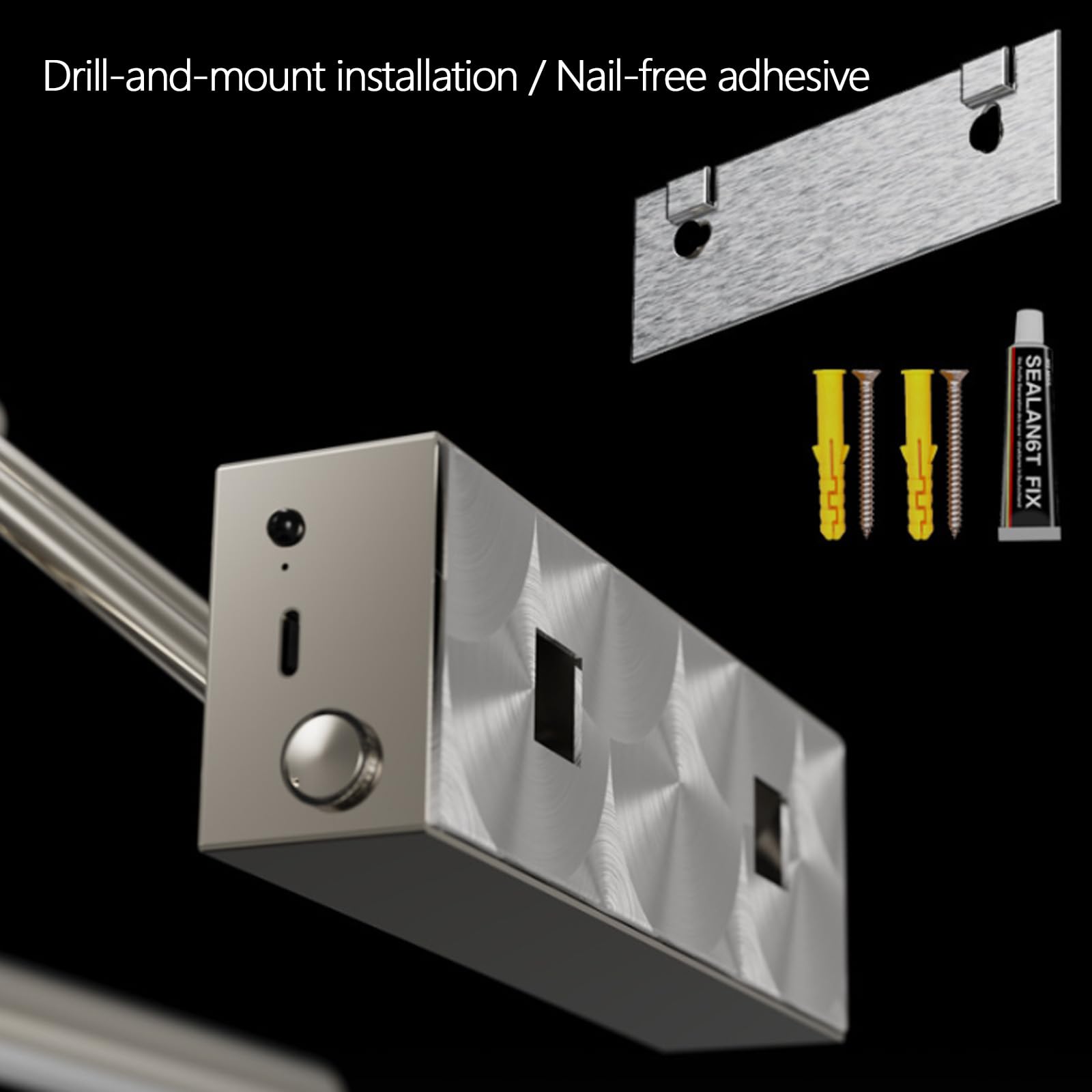 LED Bagno Specchio Lampada da Parete con Telecomando Dimmerabile Luce da Parete USB Ricaricabile Rotazione Applique da Parete con Tattile Controllo Interruttore per Soggiorno (Argentato,40cm)