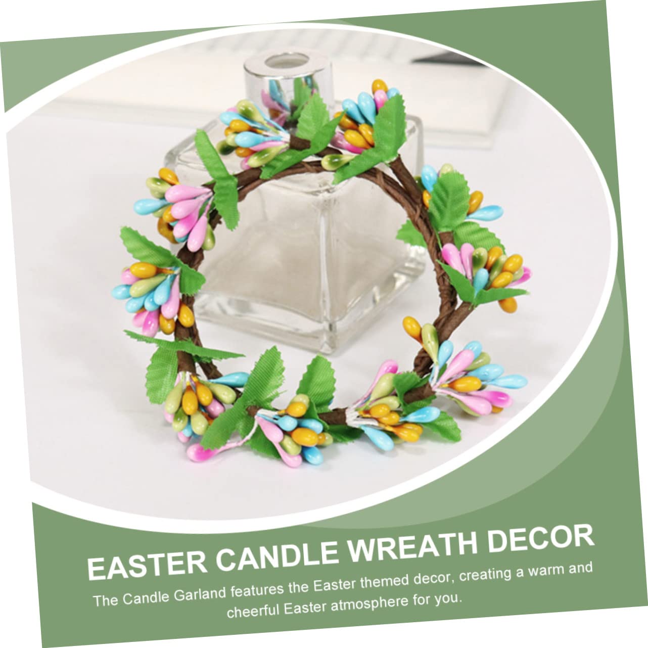 MAGICLULU 2 Set Ghirlanda Pasquale Candele A Energia Solare Pianta Viti Home Decor Decorazione Casa Candele Profumate Natalizie Natalizia Ornamento Della Della Porta 5 Pezzi*2