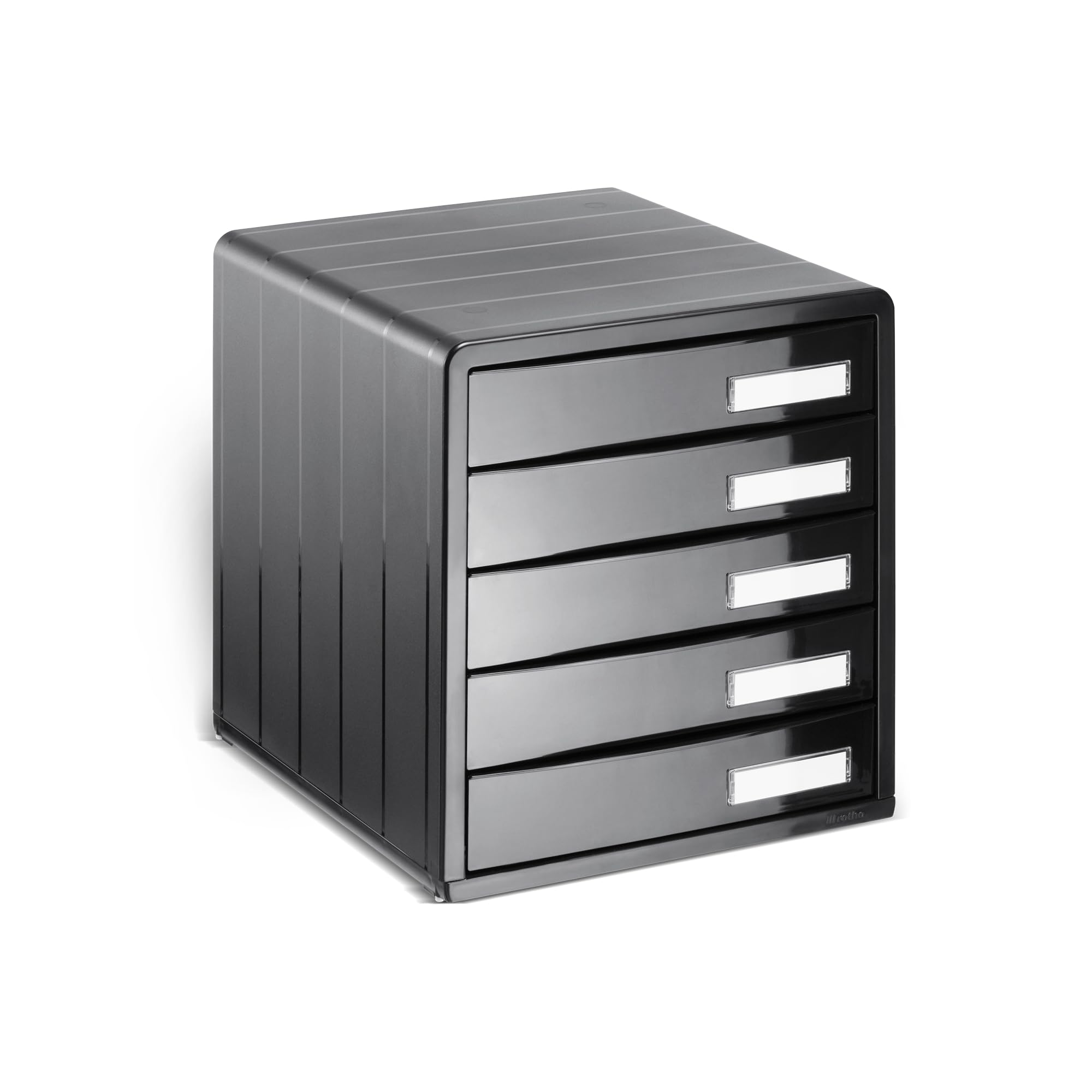 Rotho Timeless Schubladenbox / Bürobox mit 5 Schüben, Kunststoff (PS) BPA-frei, anthrazit, (34.5 x 29.0 x 32.0 cm)