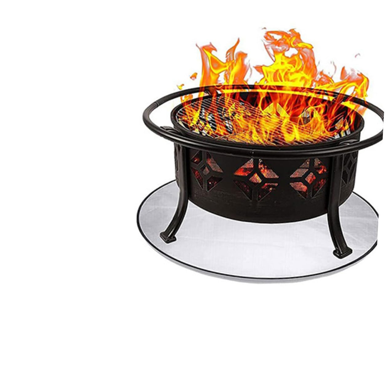 POPETPOP Tappetino per Braciere Ignifugo Cuscino per Esterno Tappetino e Riutilizzabile per Barbecue Resistente al Calore Olio