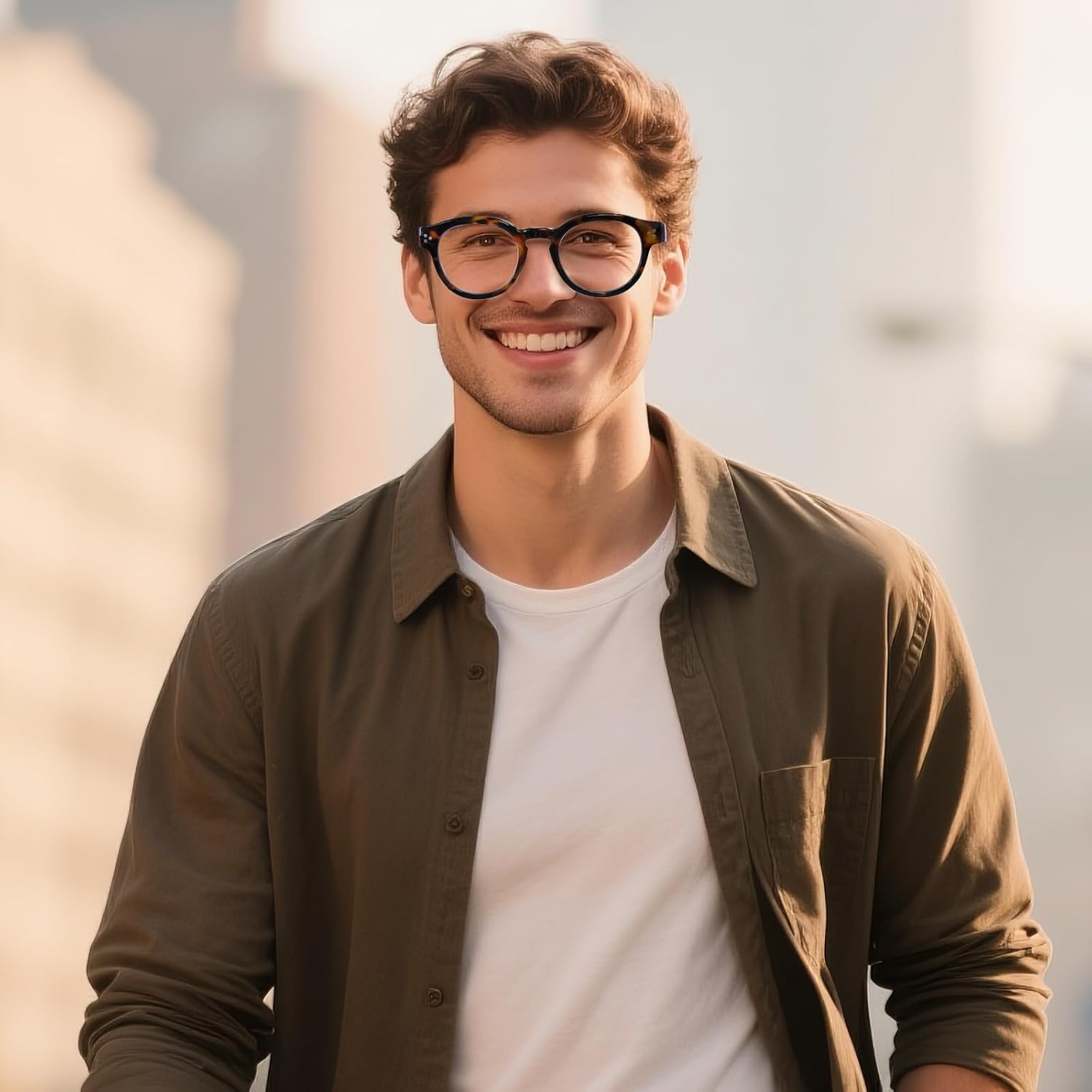 Reading Glasses for Women Men Retro Round Frame Blue Light Blocking Readers Computer Glasses with Spring Hinges - Image 7