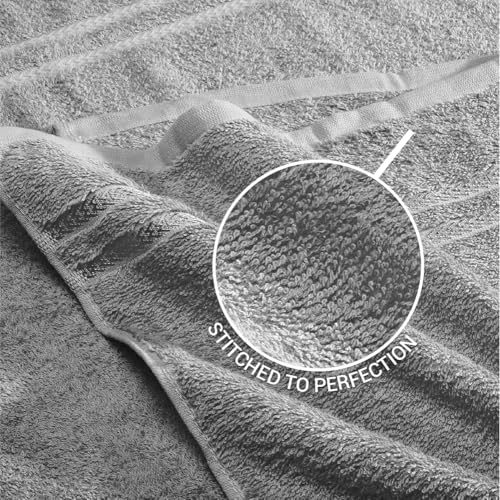 Image of Welspun Arlo 100% Cotton Bath Towel | Towels for Bath Large Size | Soft & Highly Absorbent Cotton Bath Towel | Quick Dry Bathing Towel for Men & Women | 70 x 137 cm | Grey