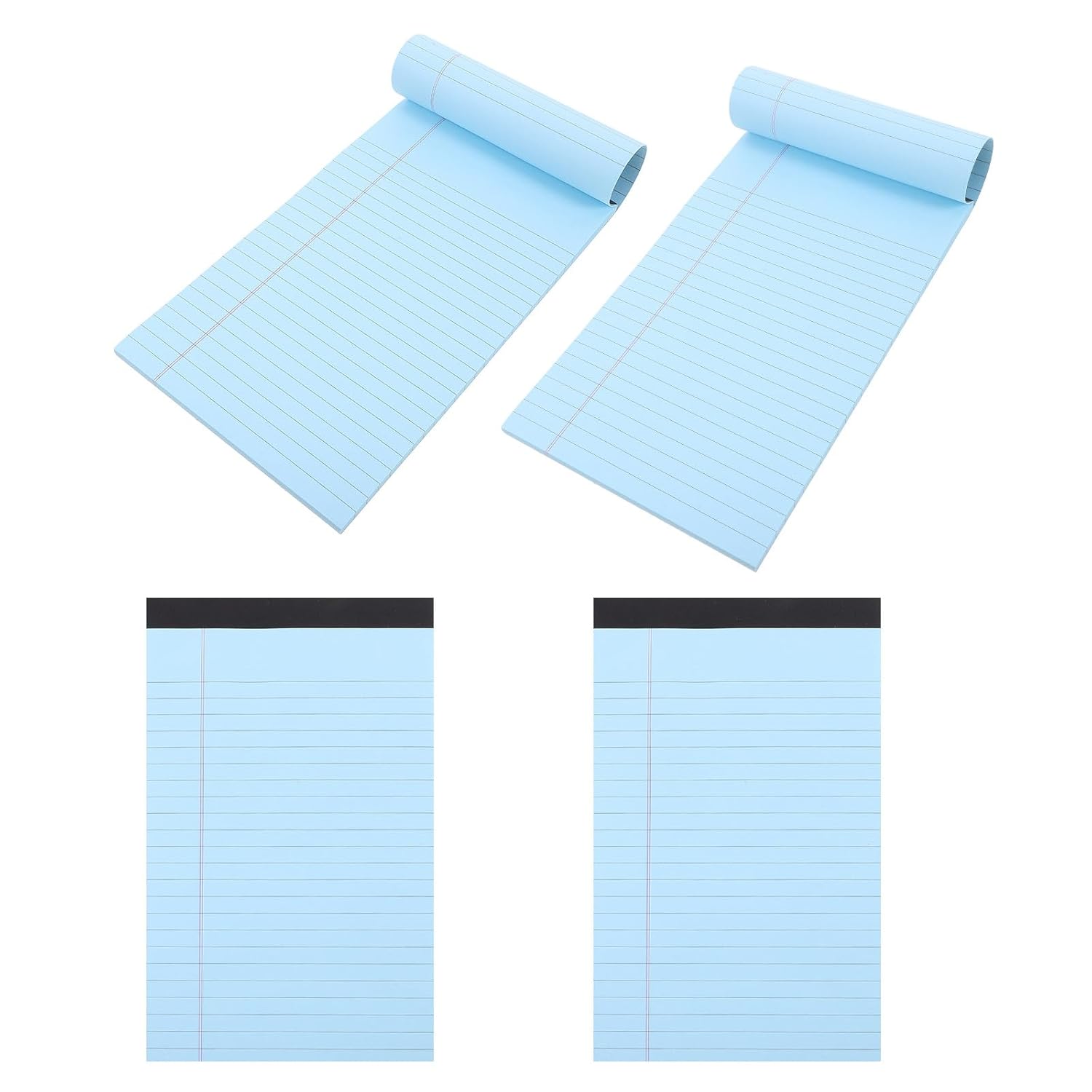 Ipetboom 4pcs A5 Blue Legal Notepads Lined Tearable Memo Pads Pocket Notebooks for Office Supplies Work Notes and To-do Lists
