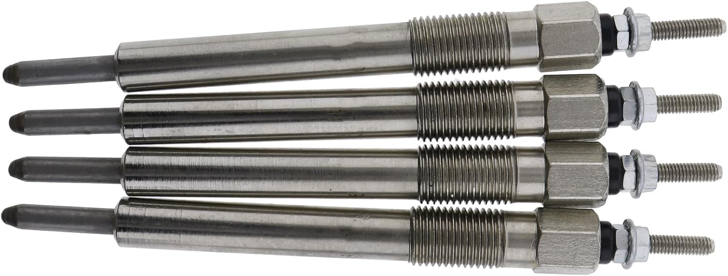 FridayParts Glow Plugs 107-3659 1073659 Compatible for Caterpillar CAT Engine 3044C C3.4 3046 Loader 906 908 933 939 236B 236B2 236B3 242B3 246B 246C 248B 252B 252B2 256C Replacement (4 PCS)