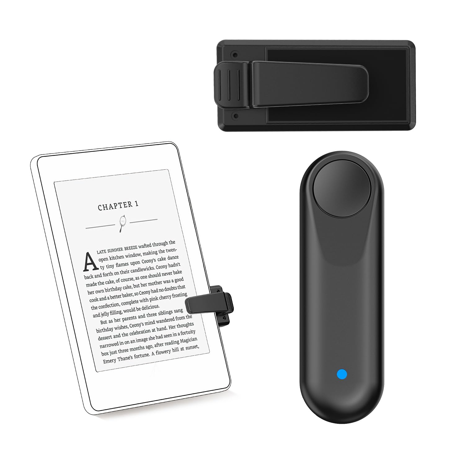 Inncarvs RF Remote Control Page Turner for Kindle Paperwhite, Camera Remote Shutter Selfie Controller, for iPad iPhone Android Tablets E-Book Reading Novels