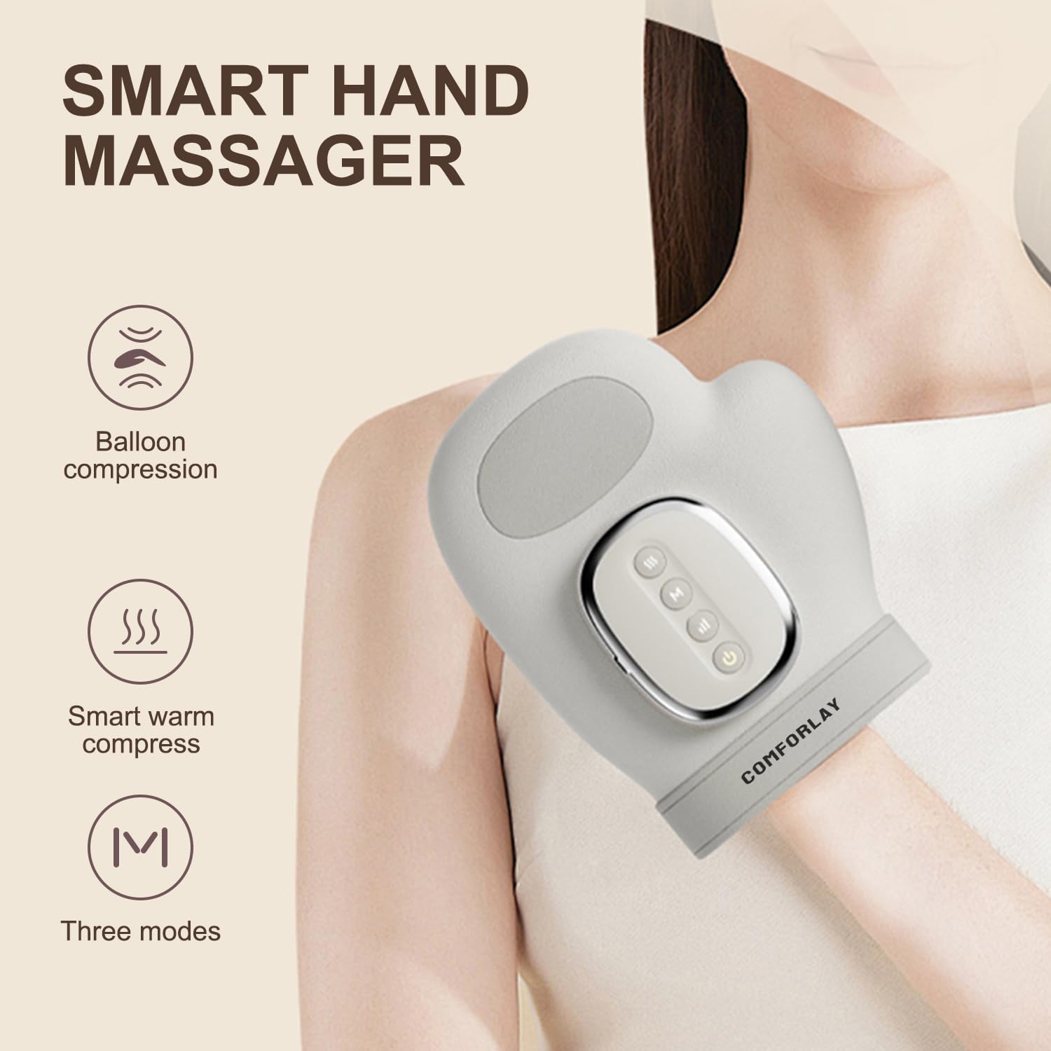 Hand Massager for Arthritis and Carpal Tunnel, Heat and Compression Electric Hand Massager for Wrist, Finger Massage, Valentine's Day Gifts for Women Men