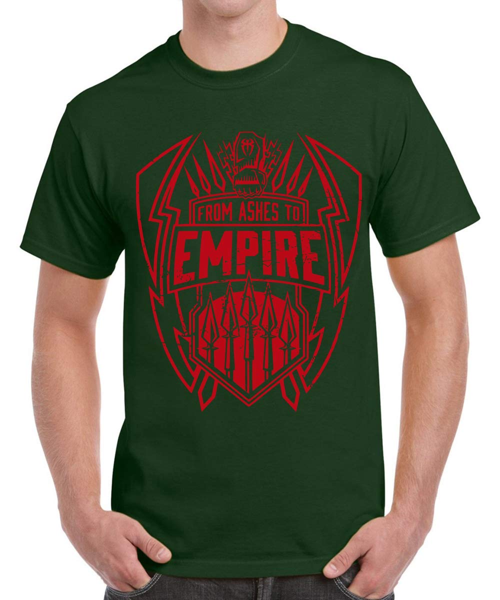 CaseriaMen's Round Neck Cotton Half Sleeved T-Shirt with Printed Graphics - Ashes to Empire