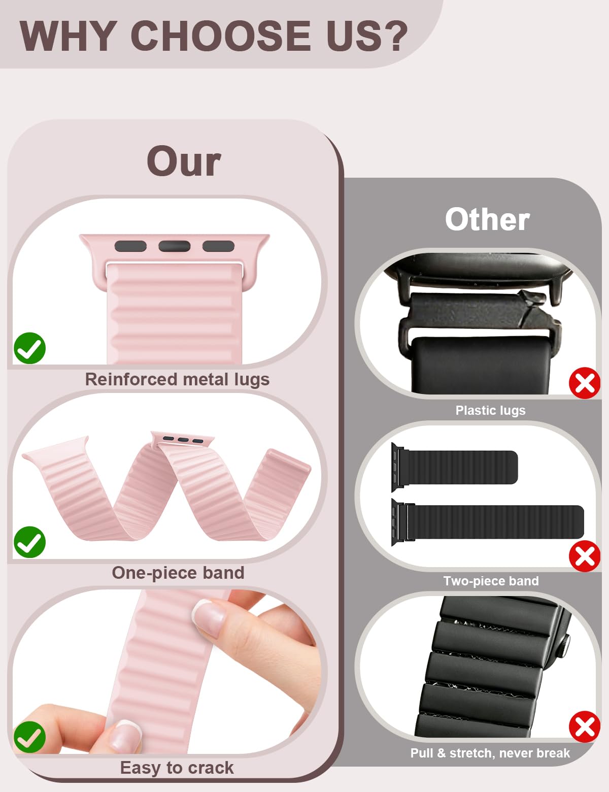 Correas deportivas de silicona magnéticas compatibles con Apple Watch Band
