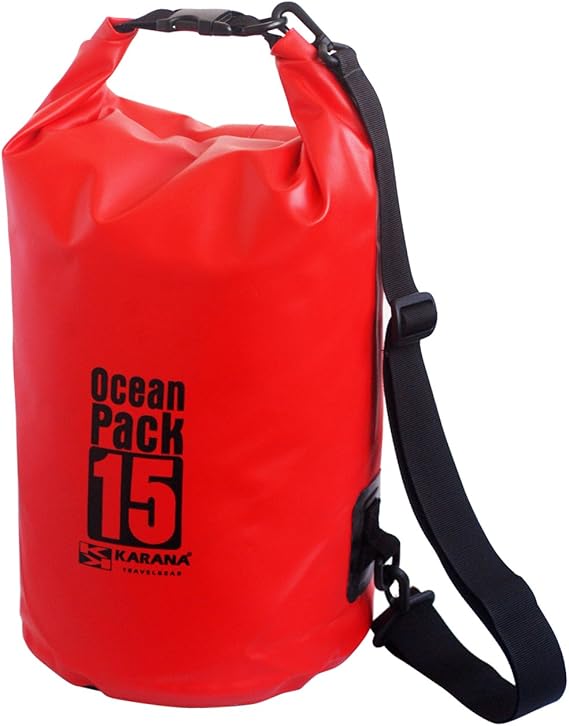 Karana Ocean Dry Pack Day Waterproof Travel Kayak Bag 15 Litre 15L Red