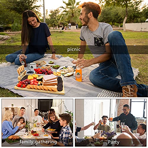 Goklmn Nature Kaasplank, karcuterie-plankset met afneembare leiplaat, kaasdienblad met 3 porseleinen borden voor… - Afbeelding 7