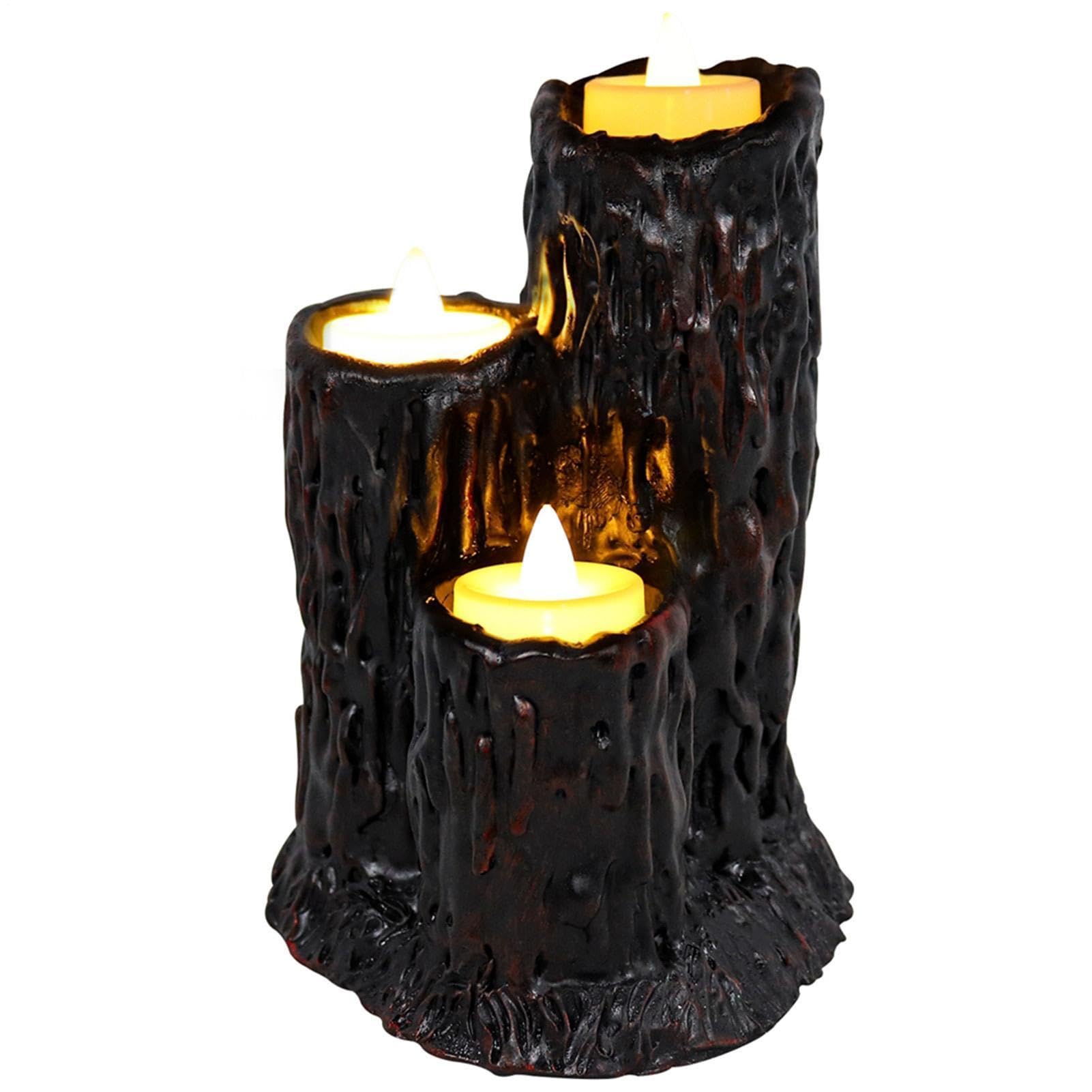 Generisch Decorazione per Halloween a LED senza fiamma, in resina, tronchi d'albero