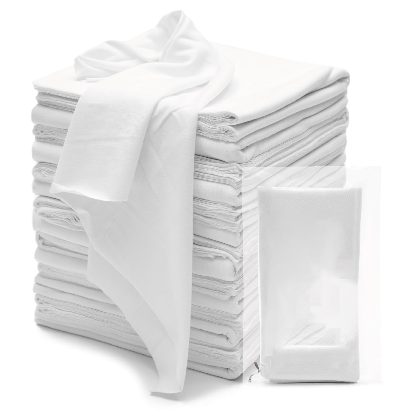 JIZK Lint Free Rags, 100% Cotton, Soft T-Shirt Rags, Lint Free Cloth for Staining Wood, Cast Iron, Cleaning, Dusting, Polishing, Painting, Art, Bags of 7 Sets