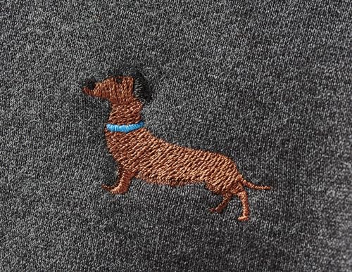 Baddery Gassi Jacke Herren & Damen : „Dackel“ - Zip Hoodie für Hundebesitzer, Hundeliebhaber & Jäger (Zip-Hoodie Charcoal XL)