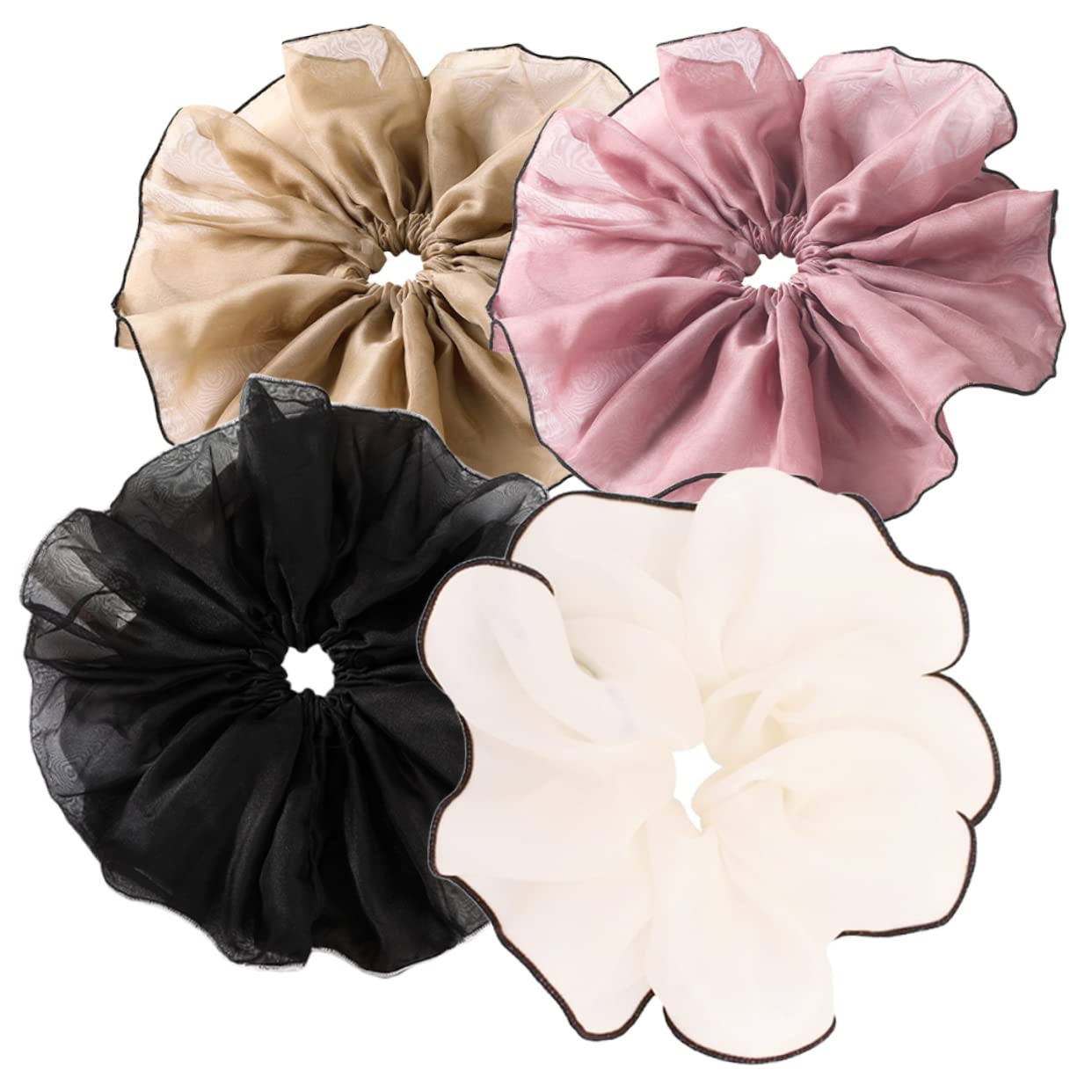 Beavorty 3 Set Di Elastici Per Per Donne Fasce Per Elasticizzate Grandi Scrunchies Per Fermagli Per Per Ragazze Fermacoda Di Cavallo 4 Pezzi*3