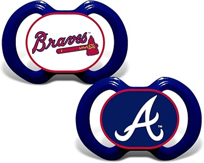 Baby Fanatic Atlanta Braves Pacifier 2-Pack, Multi, One Size (ATB2000)