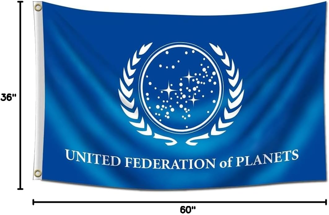 ENMOON United Federation Flag (3x5Feet,Double Sided, 3-layer 150D Poly) Man Cave Garage with Brass Grommets