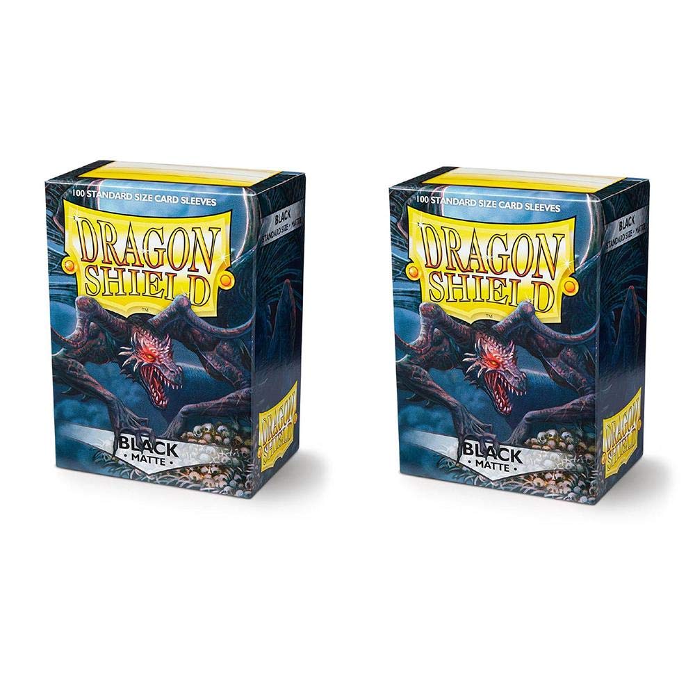 Dragon Shield Matte Clear 200 Paper Holders, Sleeves (2 Packs, 2 x 100) for TCGs Pokemon MTG Magic