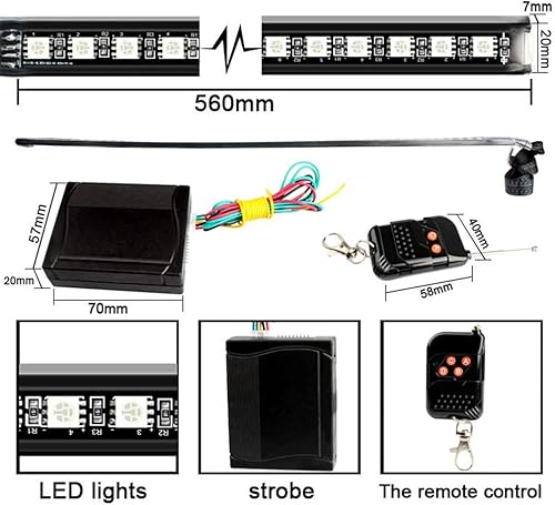 Miniatura 5 de Yolu RGB LED Knight Rider escáner tira de luz 22 '' 48-SMD multicolor LED flash estroboscópico rejilla luz coche camión interior iluminación exterior
