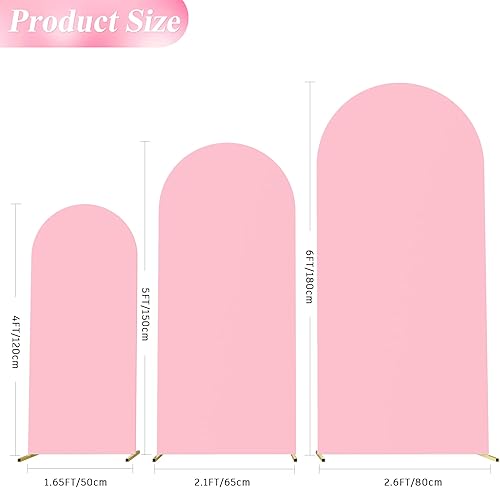 Miniatura 2 de Wokceer Juego de 3 fundas de telón de fondo de arco de boda de elastano ajustadas para soporte de boda para parte superior redonda, cubierta de