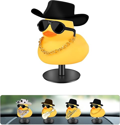 AILOVETECK Patos de goma para tablero de instrumentos con soporte para enchufe de pato, patos de tablero para decoración de Jeep, patos de automóvil