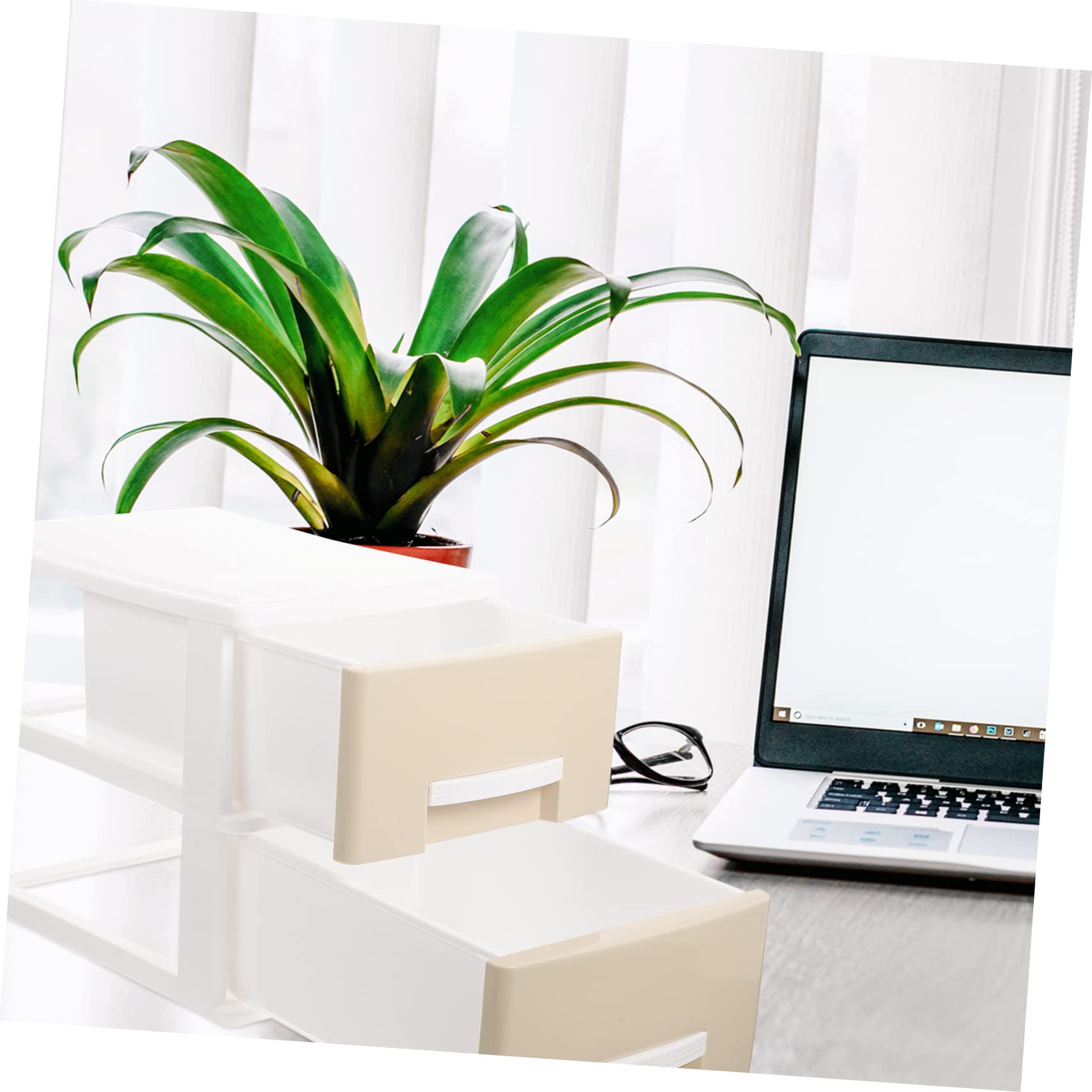 MAGICLULU Transparente Desktop Aufbewahrungsbox mit Schublade, 2-lagig