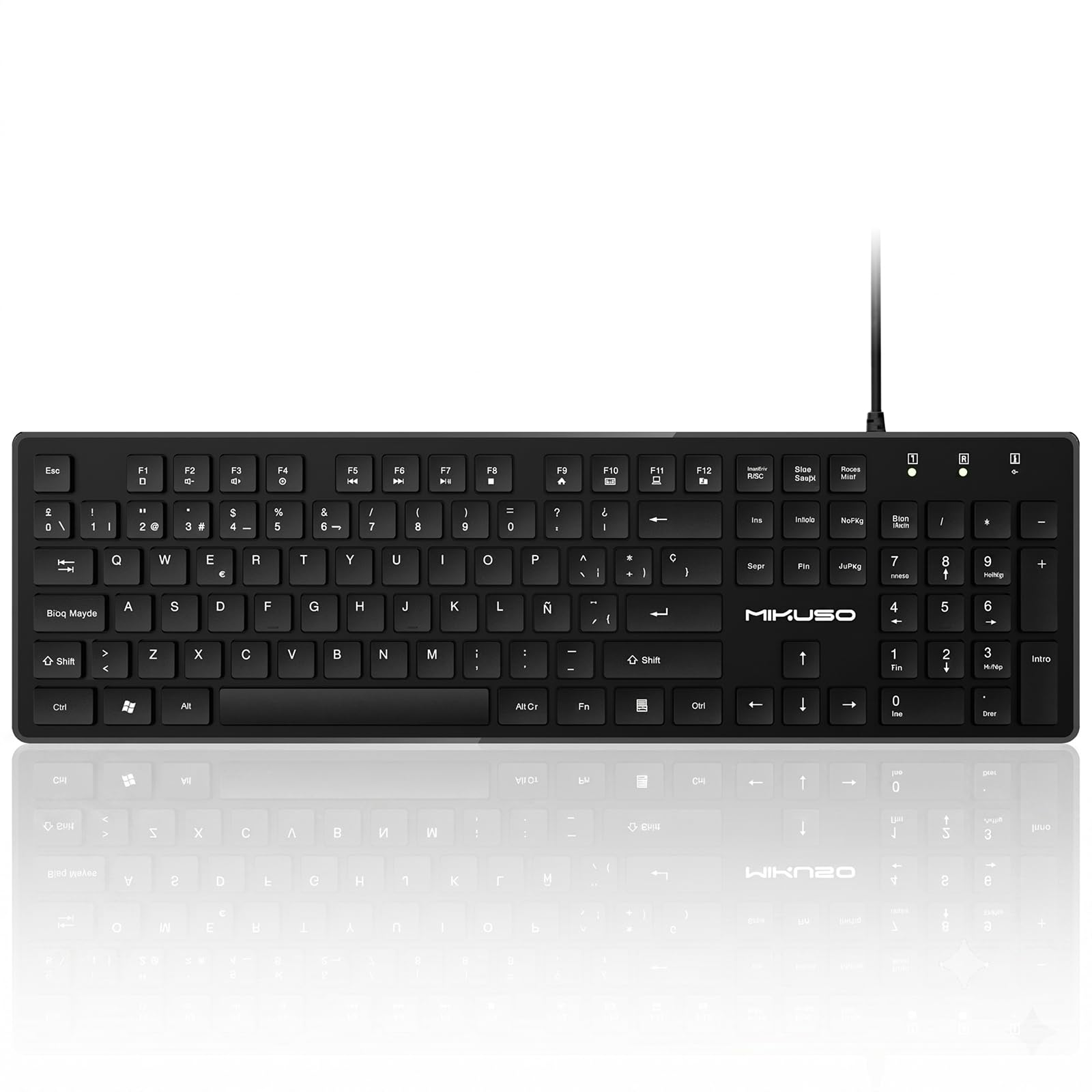 Spanish Keyboard USB Wired - 105 Keys QWERTY ANSI Layout with Ñ