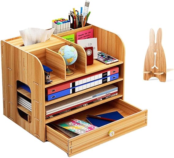 Organizzatore Da Scrivania Con 4 Cassetti - Portapenne, Trucchi, Ufficio, Casa, Blu - Foto 3