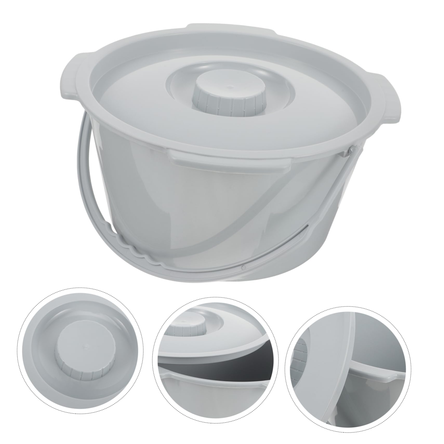 NOLITOY Chamber Pot Handle Night Spittoon Lid Portable Urinal Plastic Urine Bucket Elderly Potty for Bedside