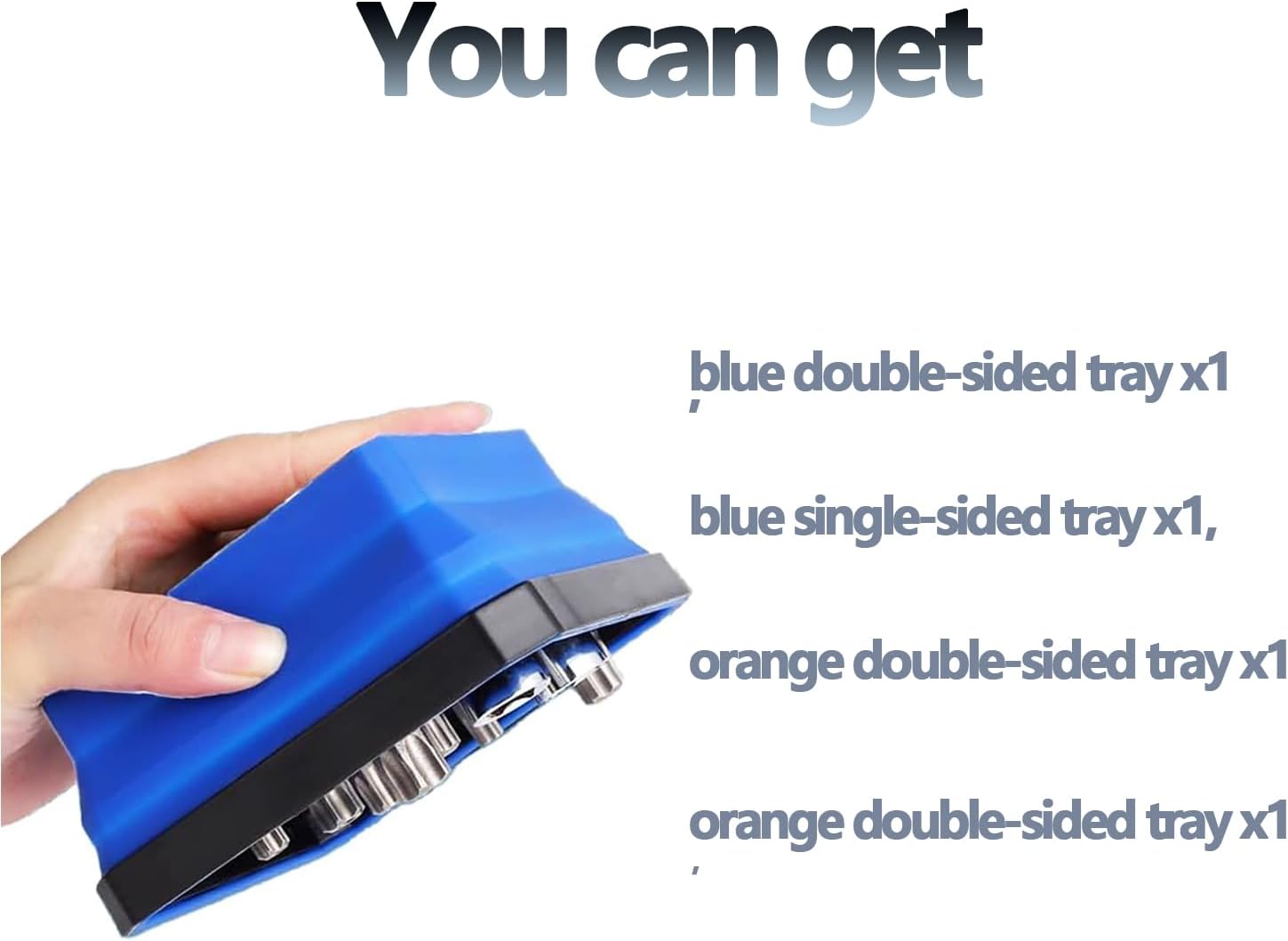 4 Pcs Collapsible Magnetic Parts Tray Set,2 Different Color Foldable Silicone Magnetic Tool Trays Holder for Organizing Screw Bolts Nuts Washers Pins and Other Small Metal Parts（4.5 inch）