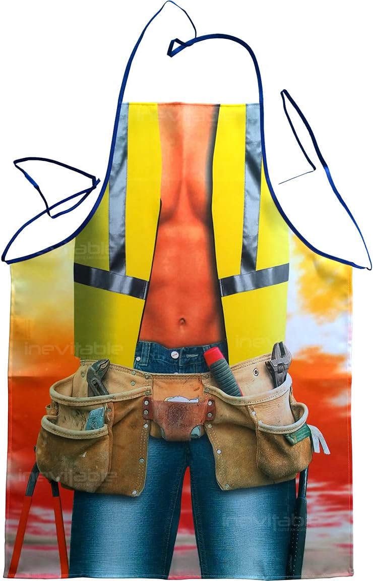 Novelty Funny Aprons for Men Sexy Rude Naked Gift - Cooking Apron Chef Men Male (Sexy Builder)