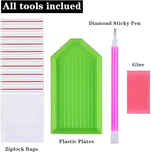 Miniatura 5 de GLT.ETL Puntos artísticos de pintura de diamantes, kit para adultos, taladro completo, decoración del hogar, hermosas herramientas de jardinería,