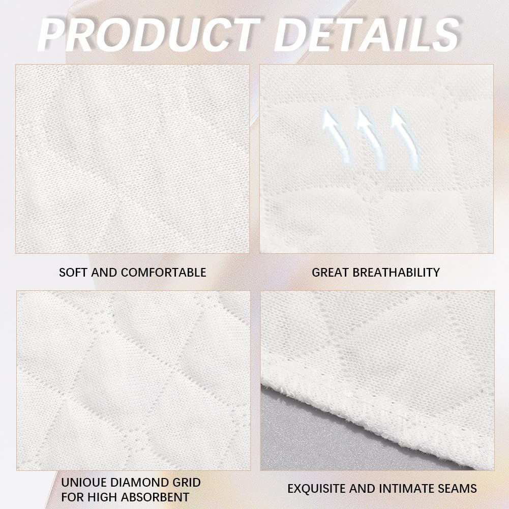 20 Unidad de Almohadillas Absorbentes de Algodón Blancas Rectangulares Transpirables Reutilizables Lavables Y Absorbentes para el Pecho para Mujer para la Lactancia Materna para Absorber el