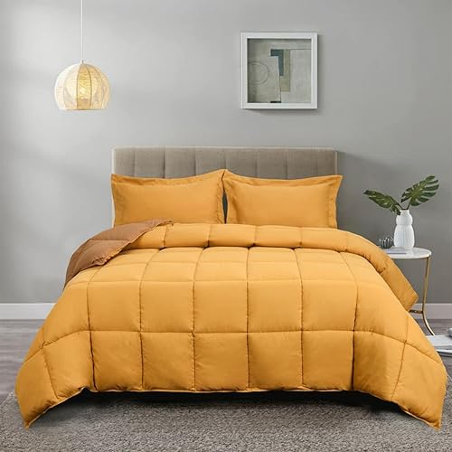 HUAJIE HJ - Juego de edredón reversible reversible de 3 piezas para todas las estaciones, suave y cómodo, lavable a máquina